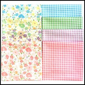 Cotton Fabric Fat Quarters Quilt Squares Floral Pattern DIY Sewing Craft